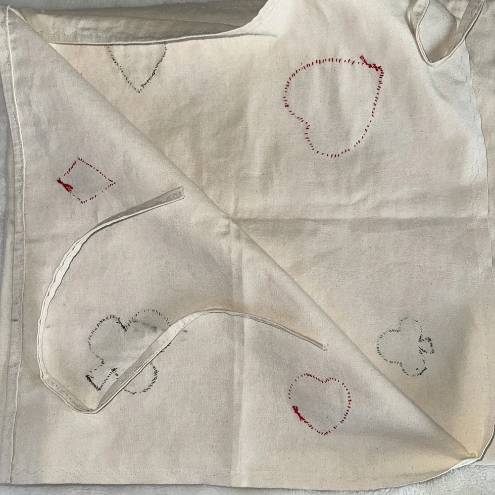 Vtg Square Card Table Cloth Hand Appliqué Spades‎ Clubs Diamonds Hearts Straps